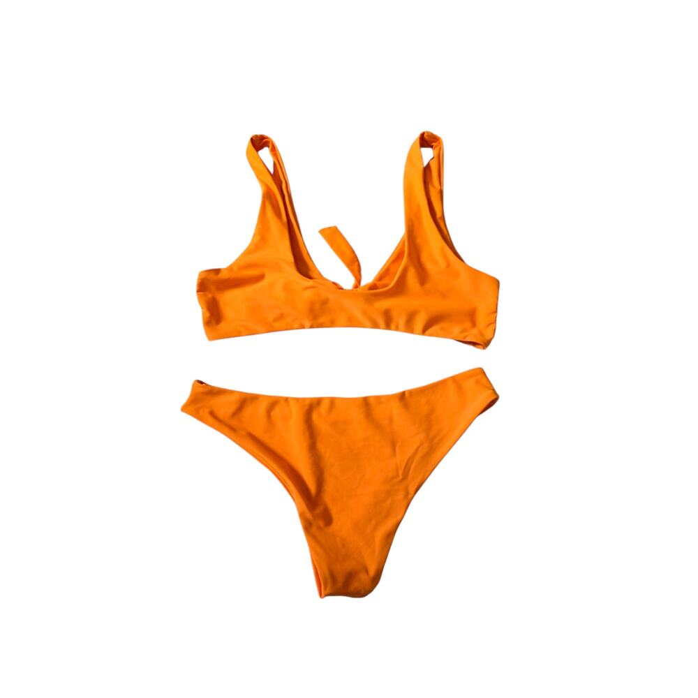 Orange two piece bikini, size small - Picture 2 of 7